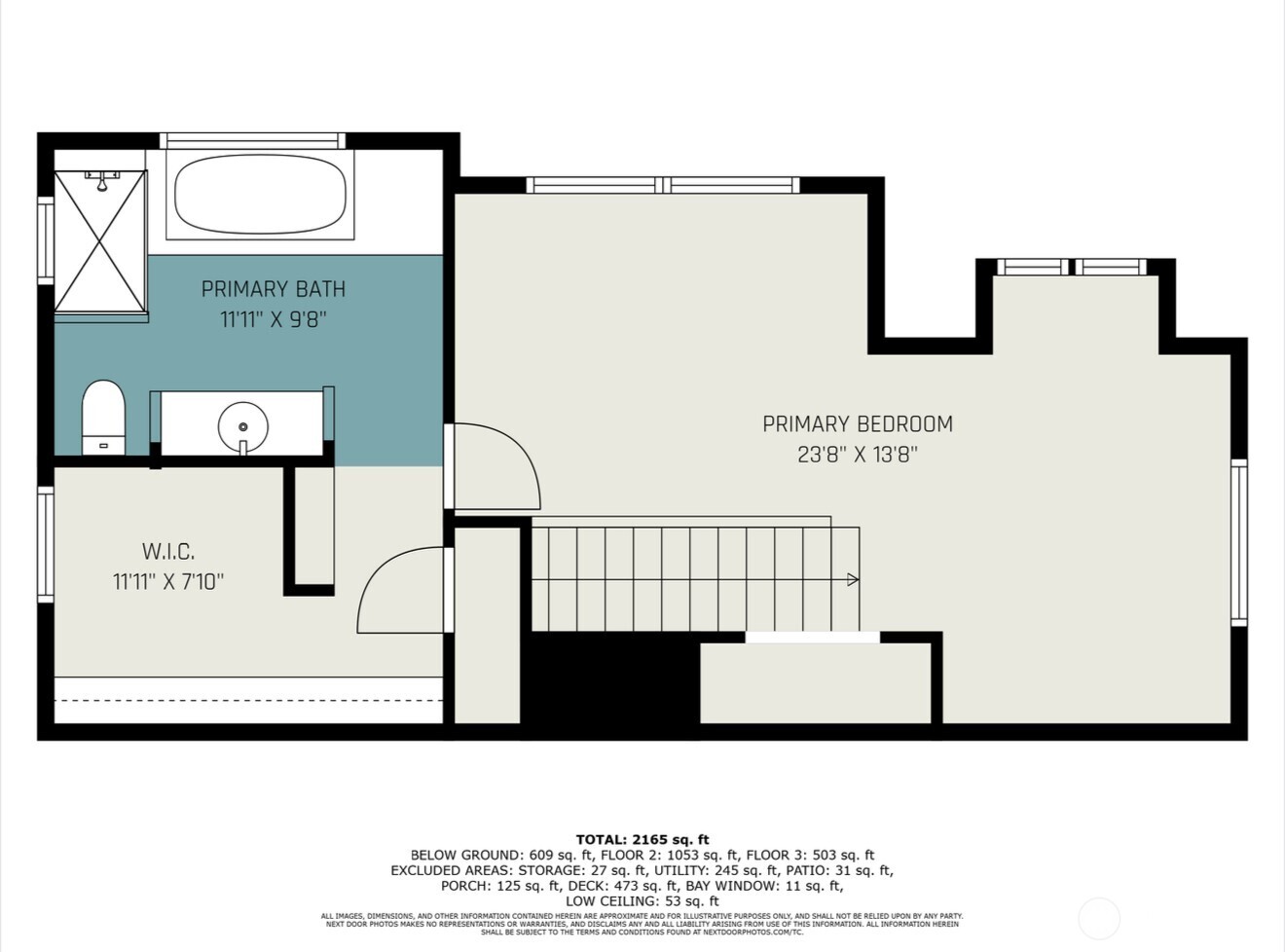 Upper level Primary Suite