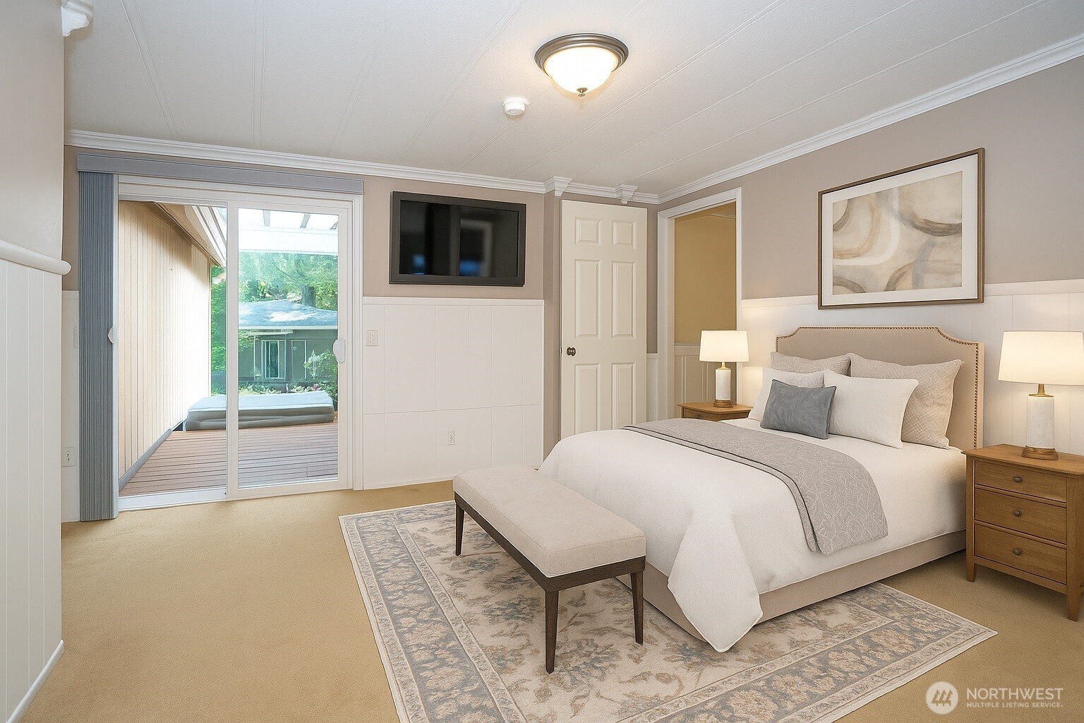 With plenty of room, this entertaining space is ideal for hosting a dance party or lively gatherings.