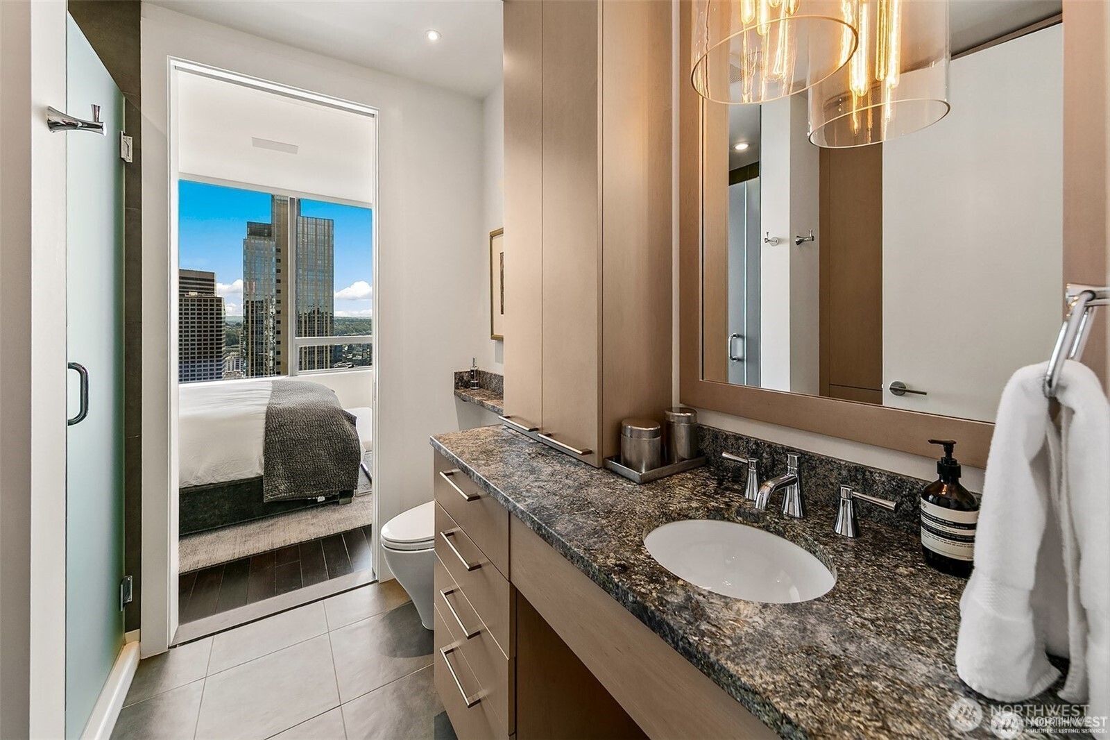 kitchenette enclosed a top the stairs to private deck, with sink, kegarator,fridge