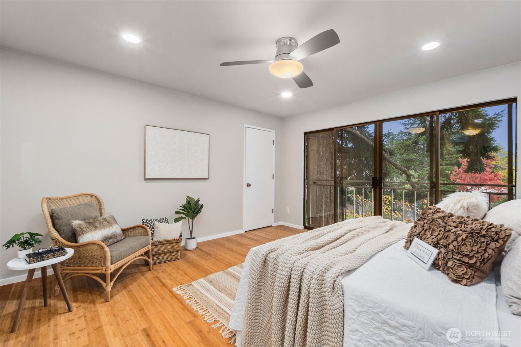 Complete bathroom with tub and shower