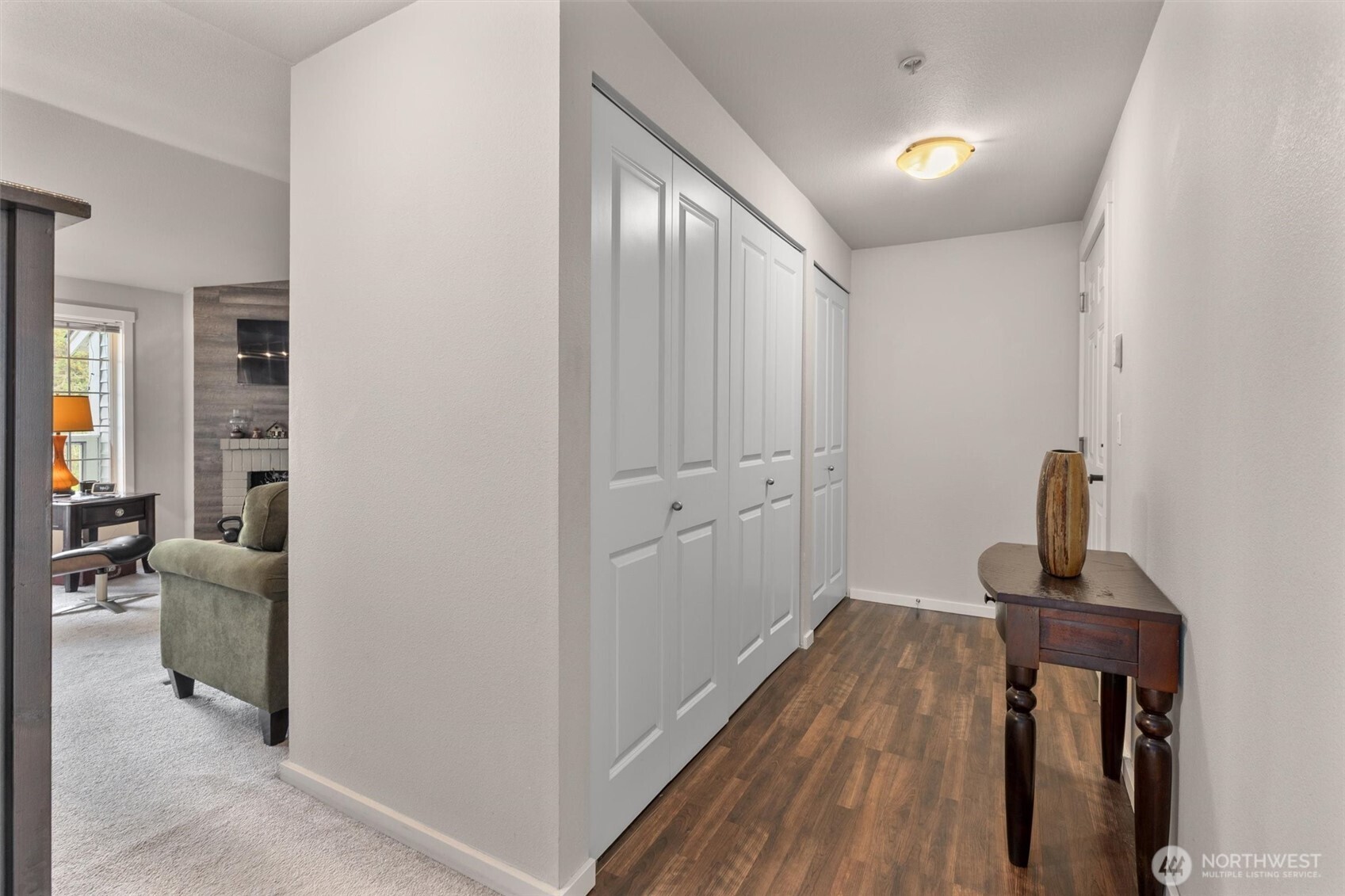 Light and bright, vaulted ceilings, wood burning fireplace currently has an electric insert that can be removed or stay.