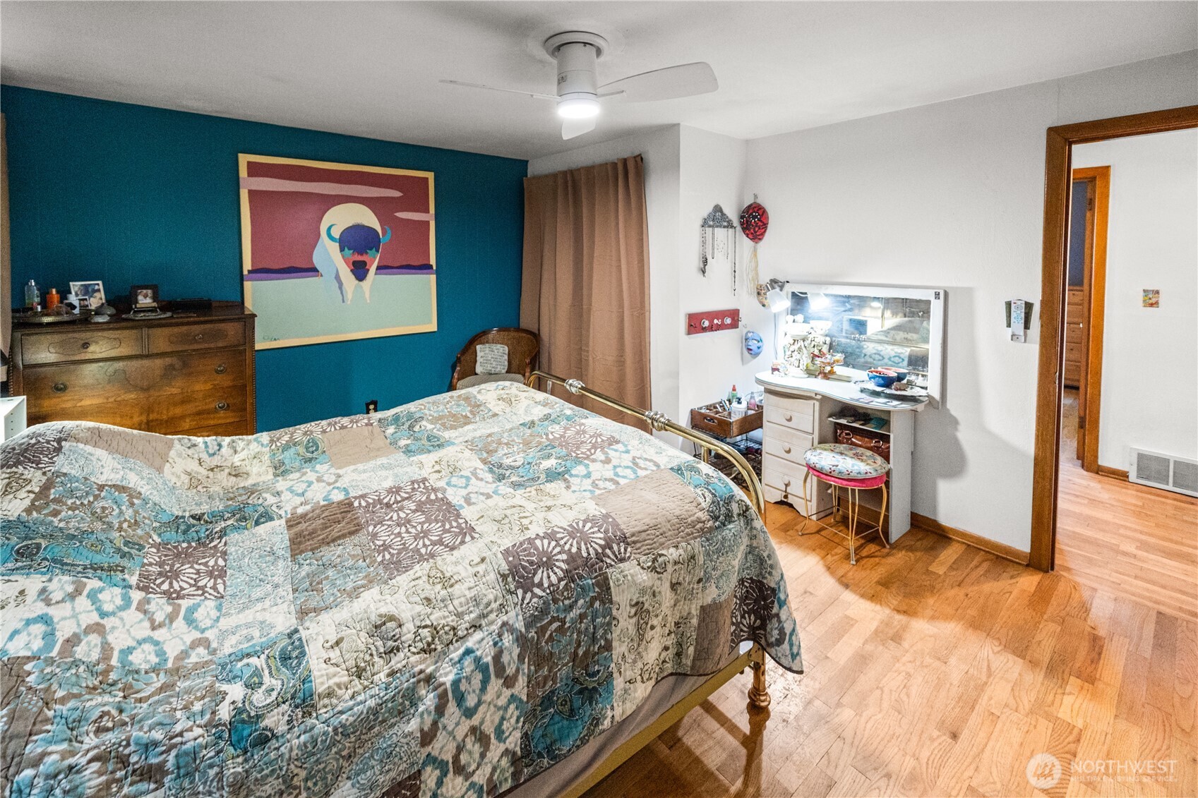 Back inside, you'll find two bedrooms on the main floor. Here is one of them.