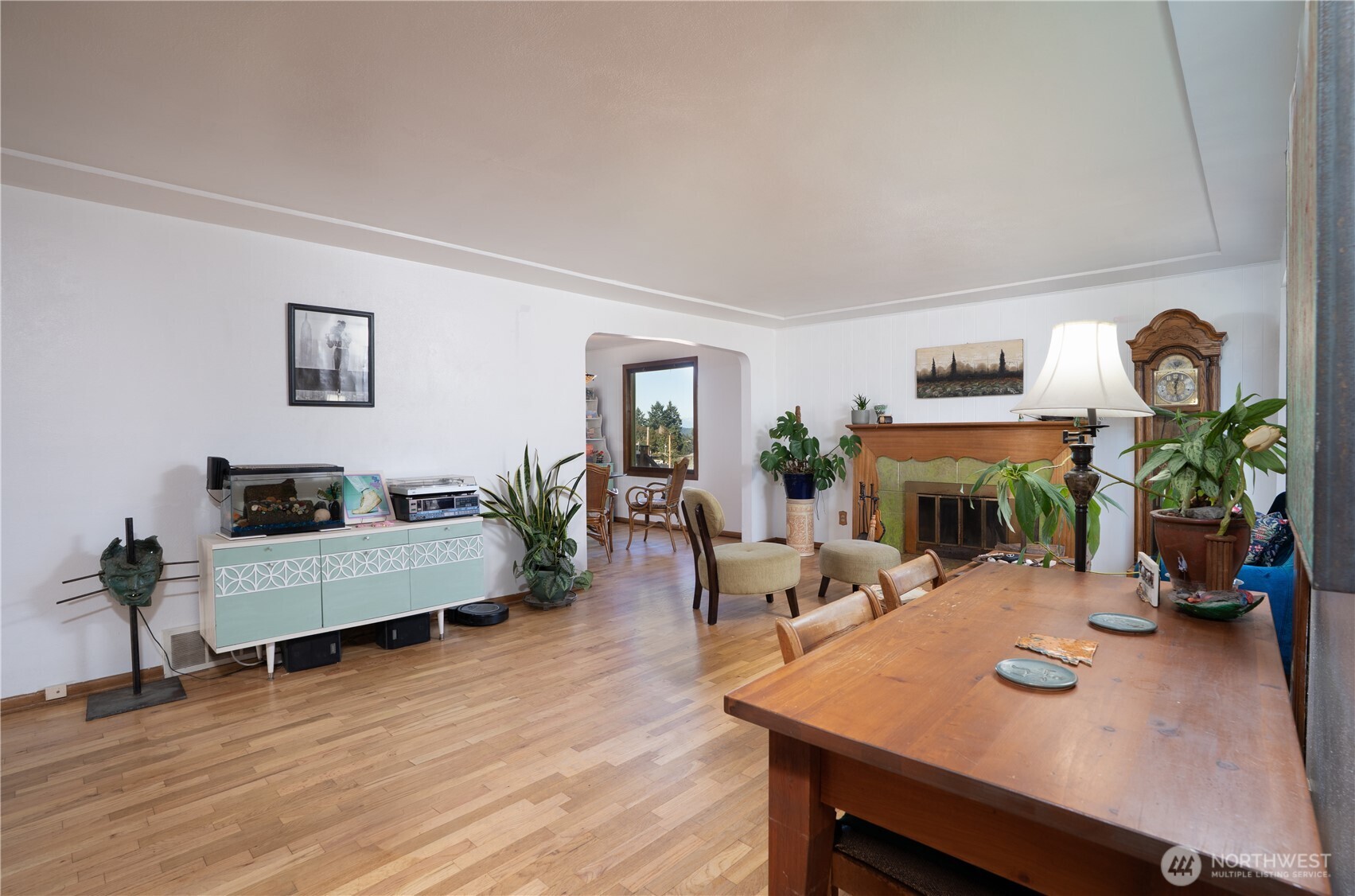 This living room is super spacious- room for all...