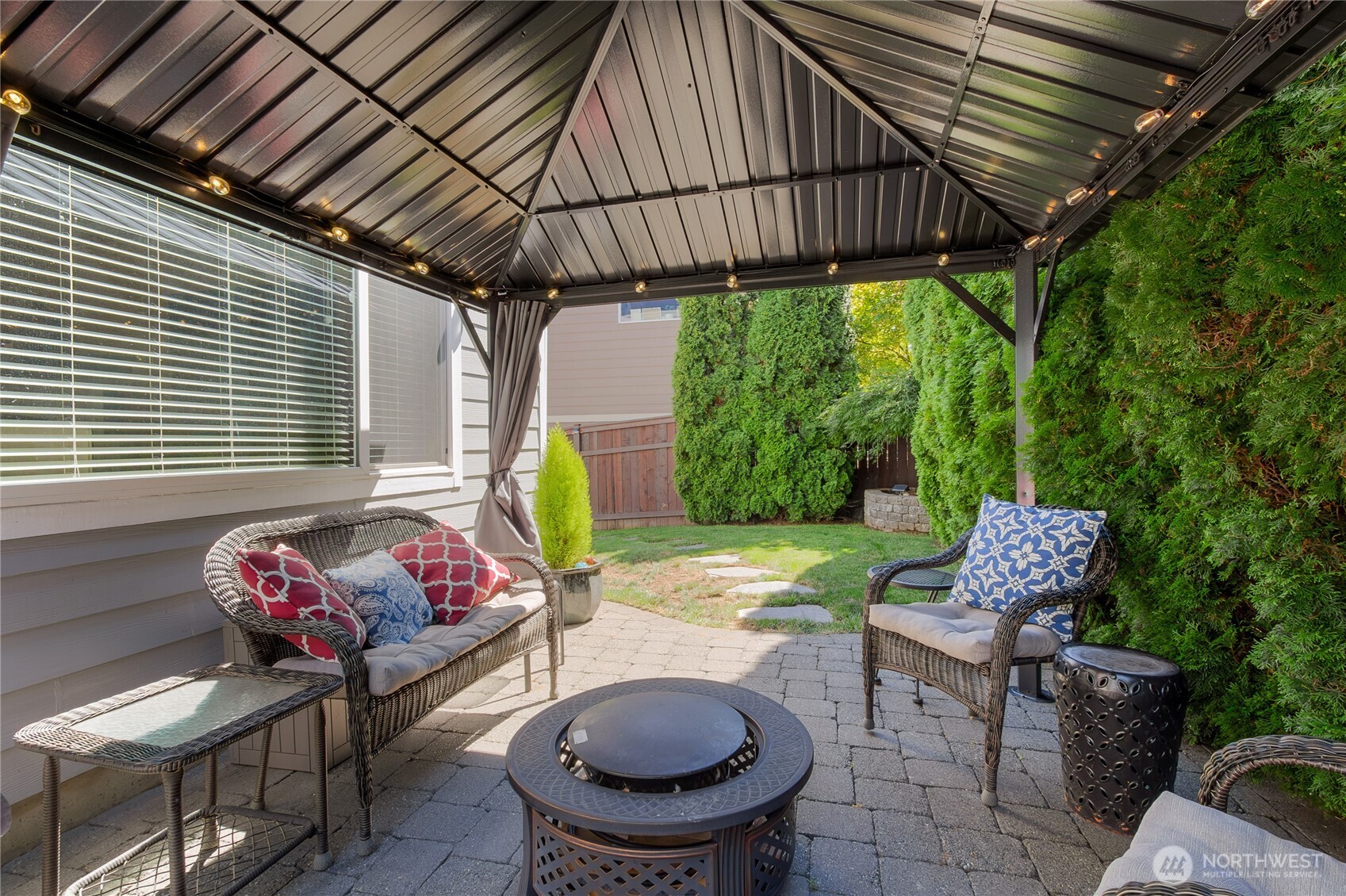 Backyard feels like a private oasis. Gazebo is included!