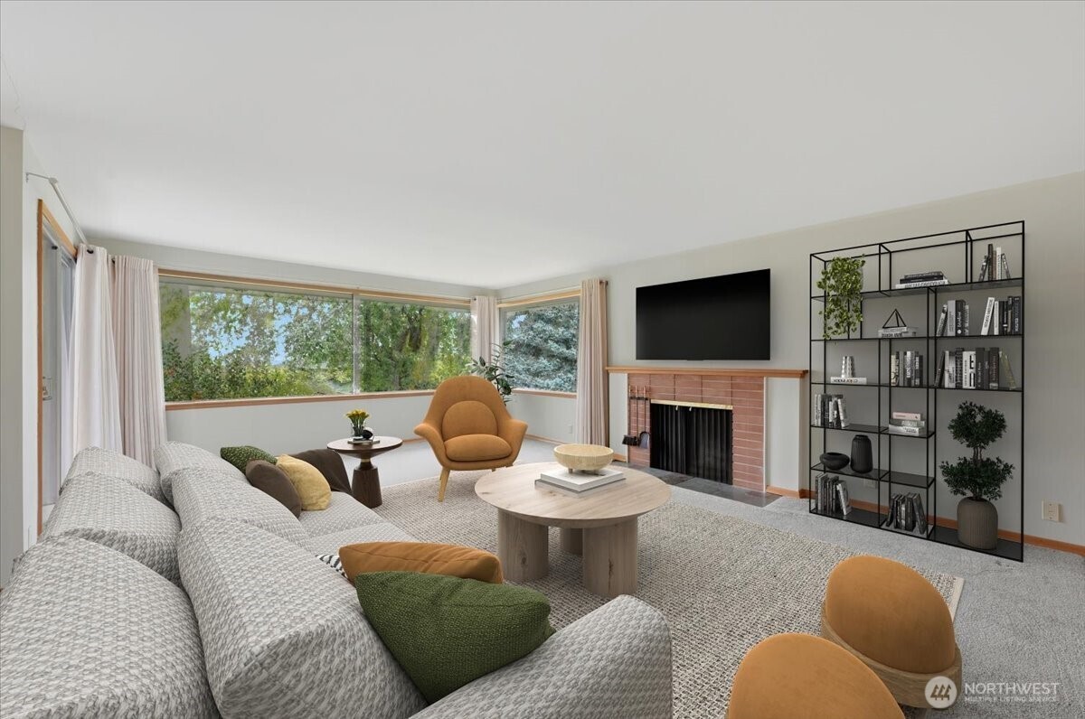 Living Room with virtual staging.