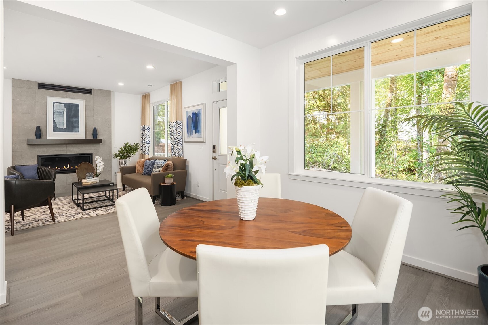 Furnished and staged Poppy floor plan.  Surfaces finishes may differ, for demonstration purposes only.