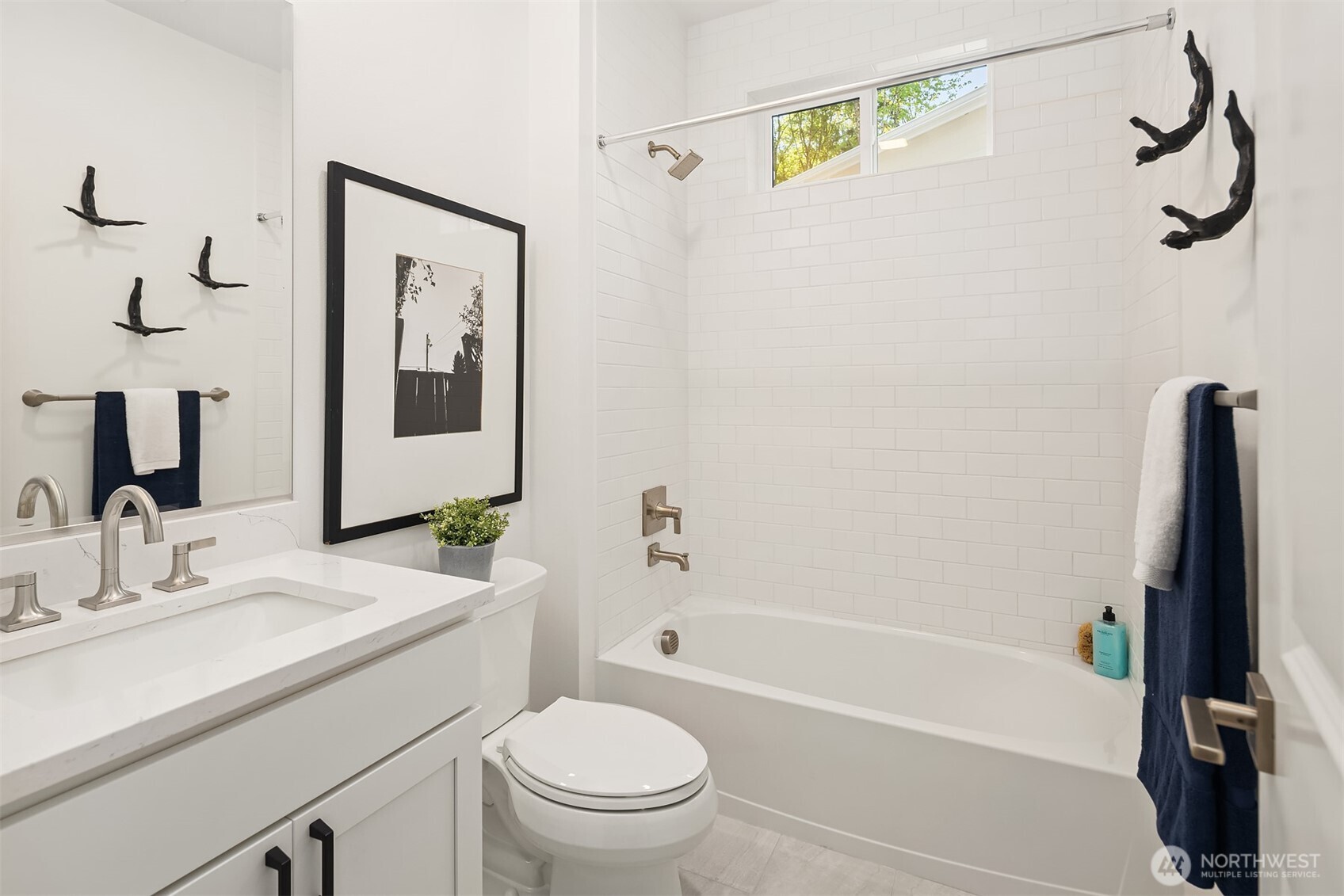 Furnished and staged Poppy floor plan.  Surfaces finishes may differ, for demonstration purposes only.