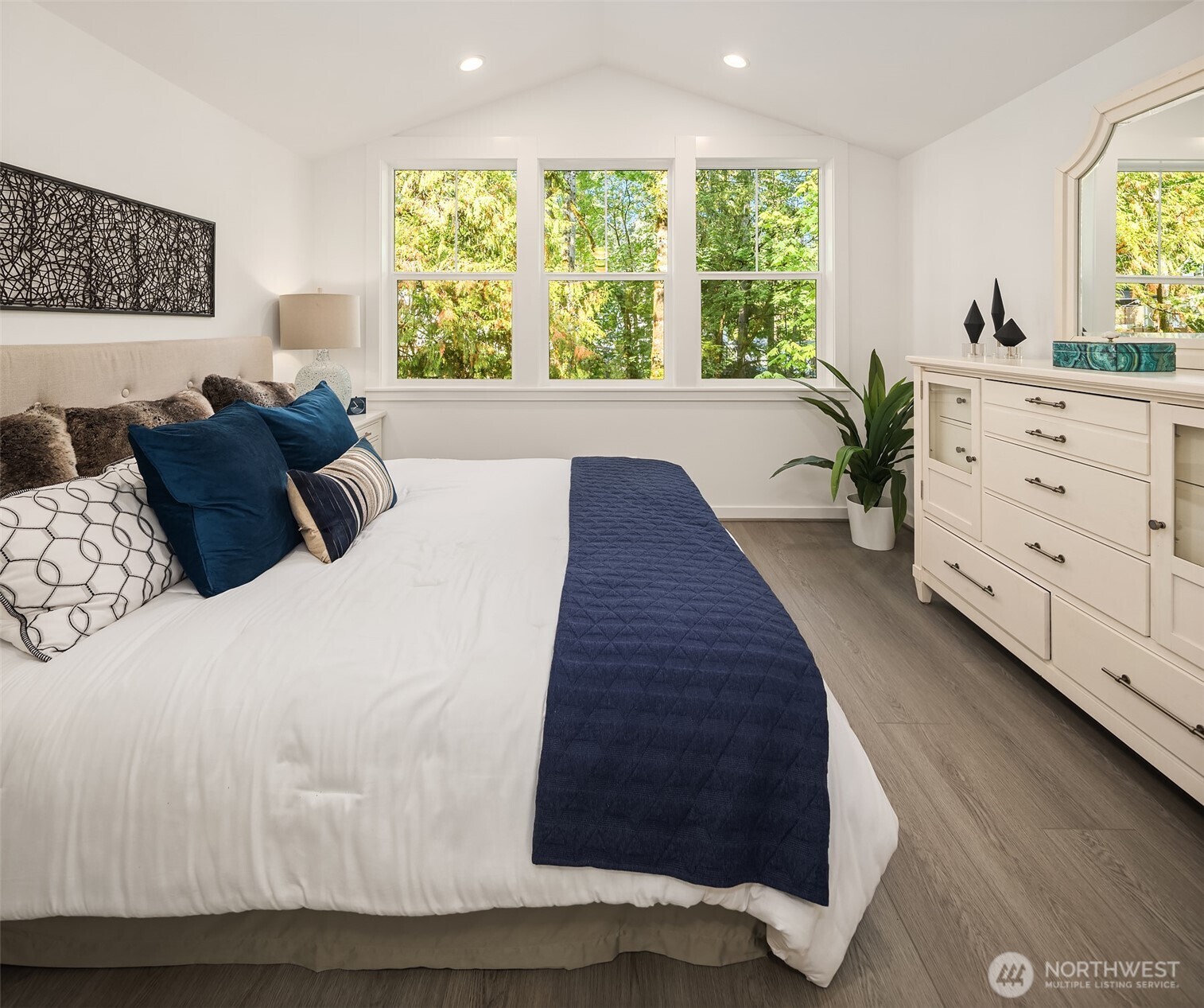 Furnished and staged Poppy floor plan.  Surfaces finishes may differ, for demonstration purposes only.