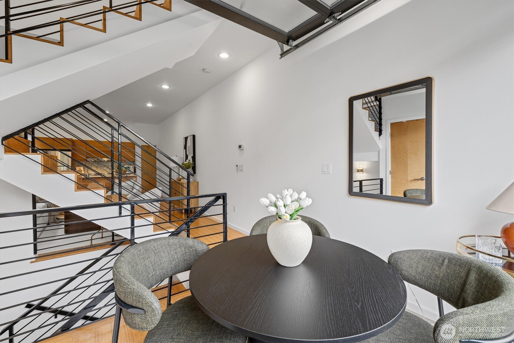 The home has modern lines and natural light throughout all the spaces!