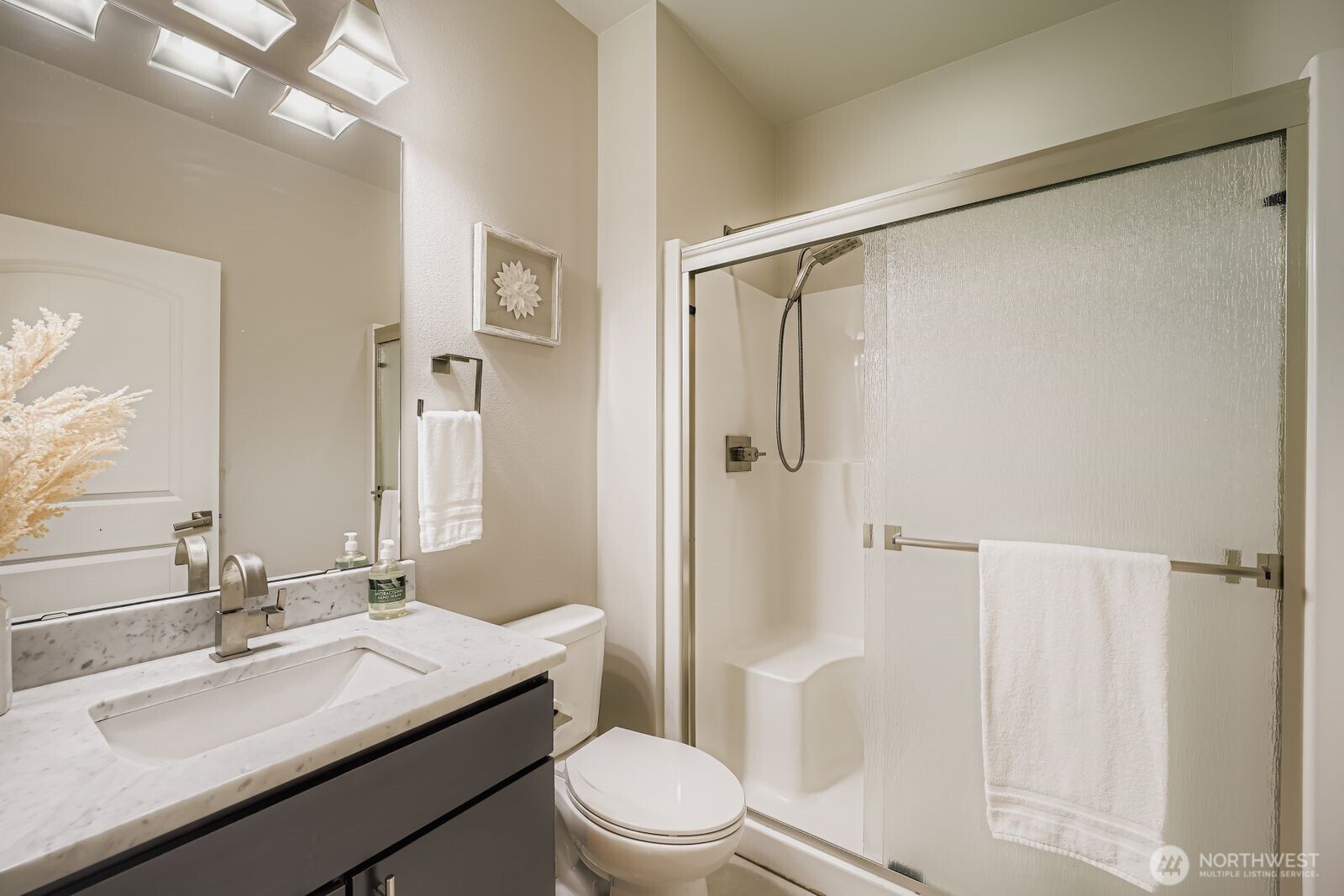 3/4 bath on the main level.