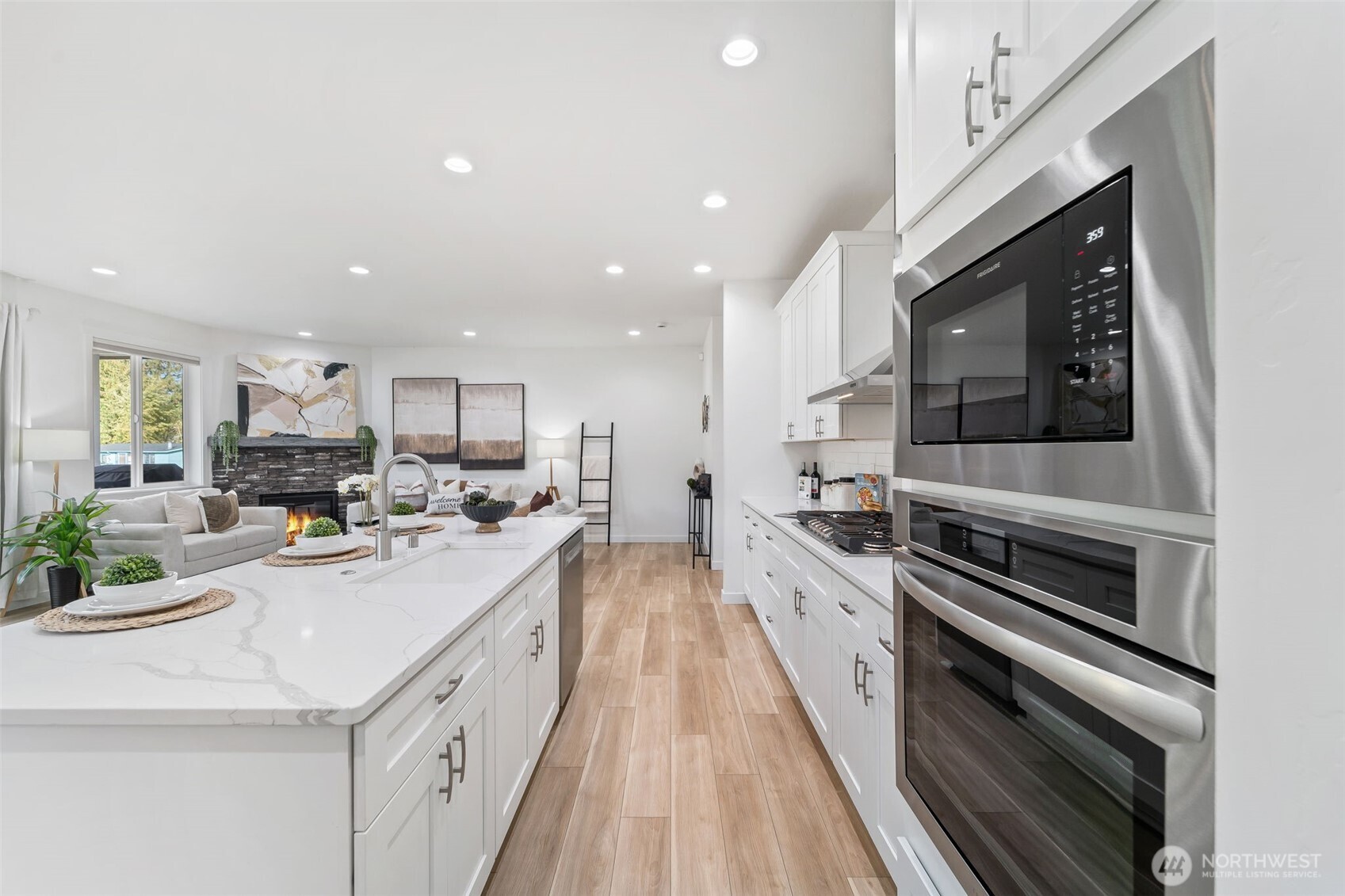 Kitchen view from refridgerator