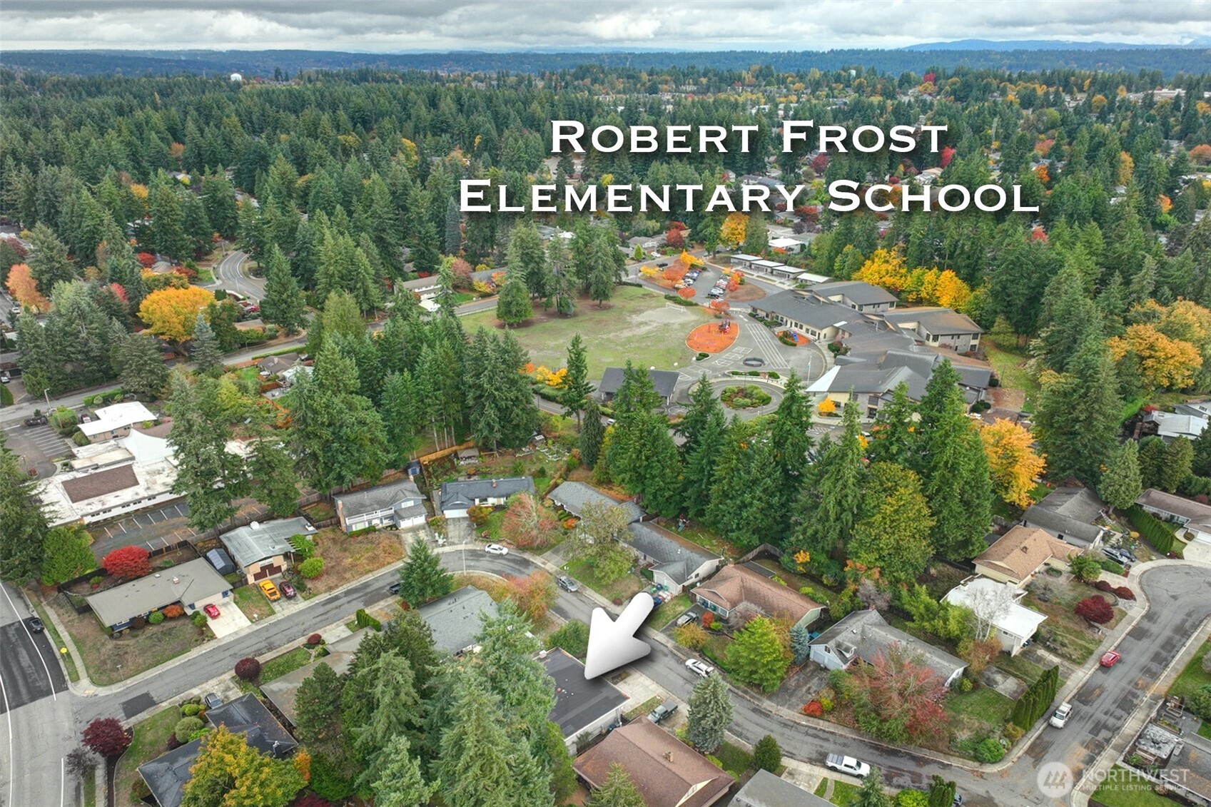 Robert Frost Elementary School is so close, you can almost touch it.