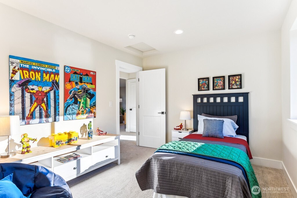 Photo of spacious basement with lower-level bedroom and bathroom on lot 4 at Moorlands Grove.