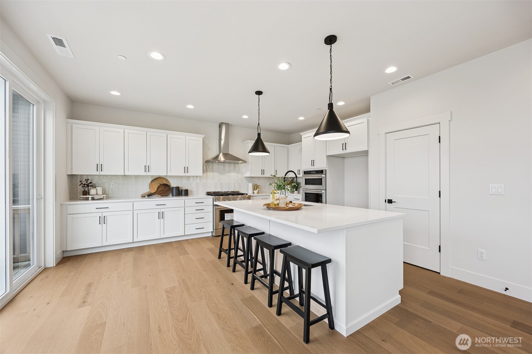 Photo of kitchen on lot 4 at Moorlands Grove. Stunning mountain and territorial views. Home backs to protected space.