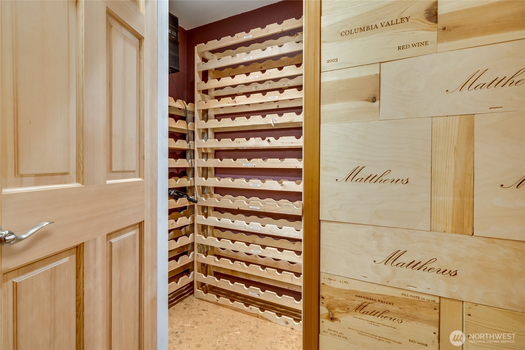 Temp controlled wine cellar.