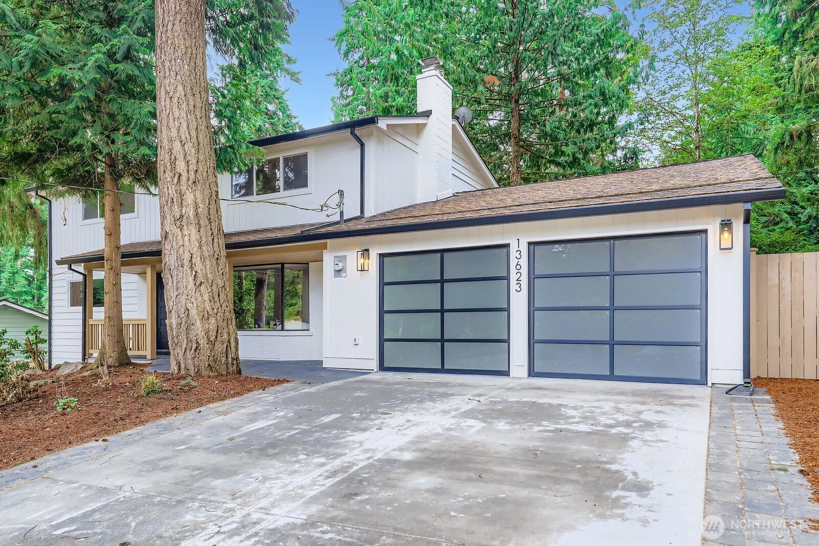 Freshly poured driveway