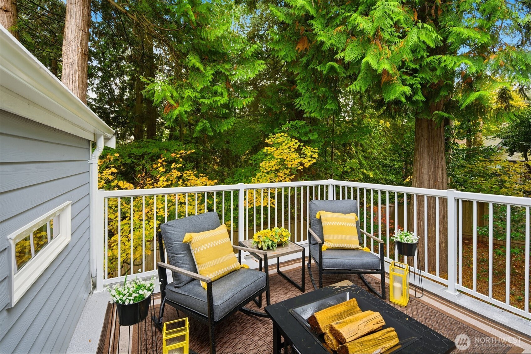 Private deck looks out onto protected greenbelt and low maintenance yard.