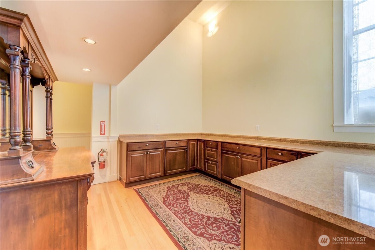 Staging room off of the kitchen for large events.