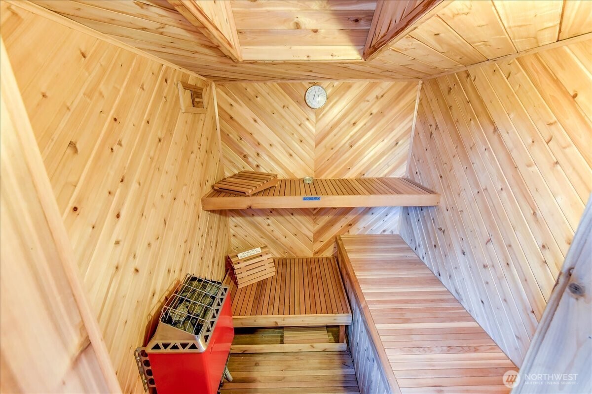 Down stairs is full of surprises, like this sauna.