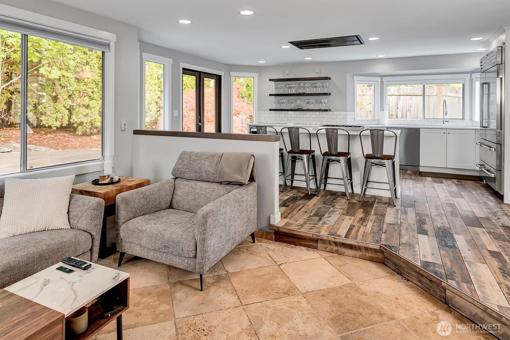 Heated floors in family room