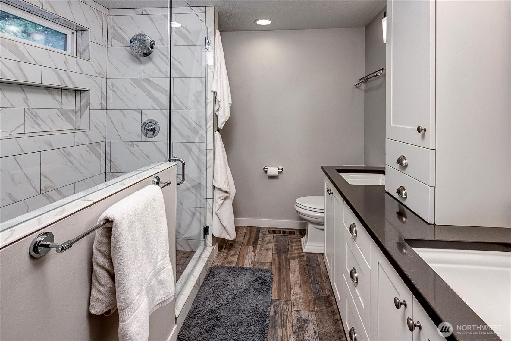 Primary bath completely redone. Huge shower!