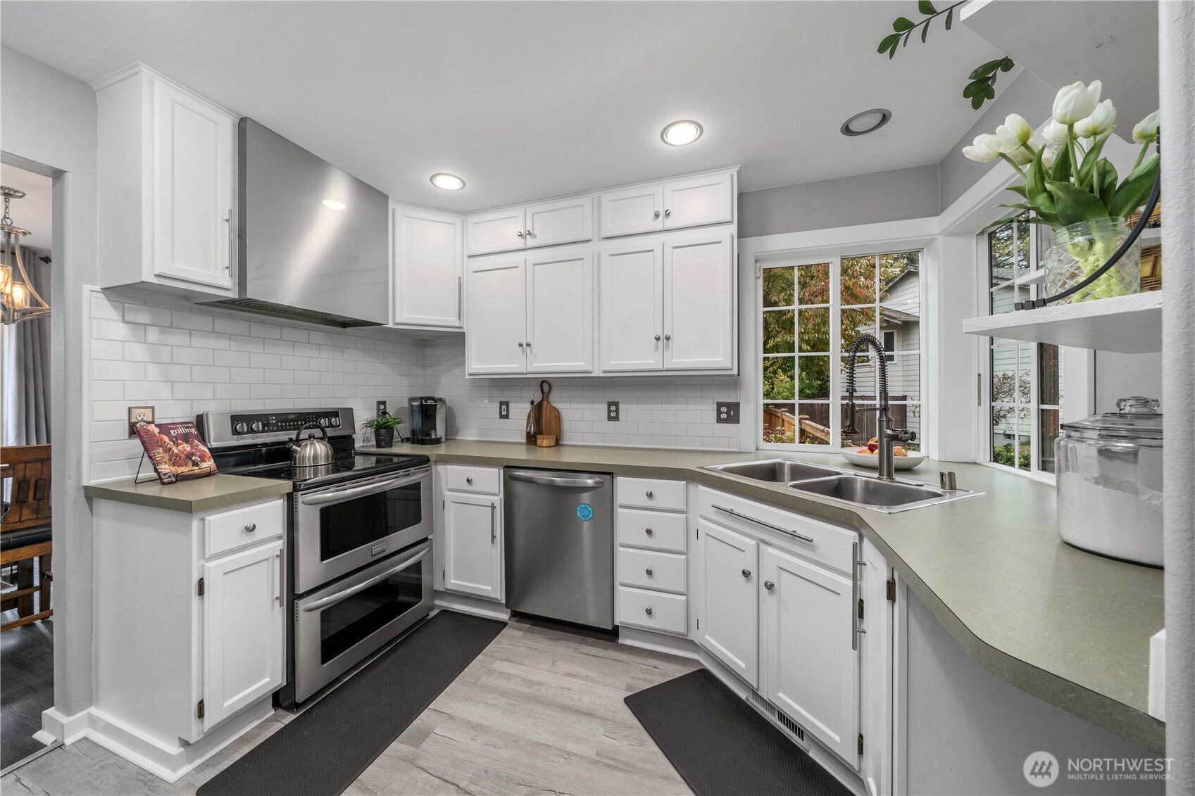 Kitchen with stainless steel appliances!
