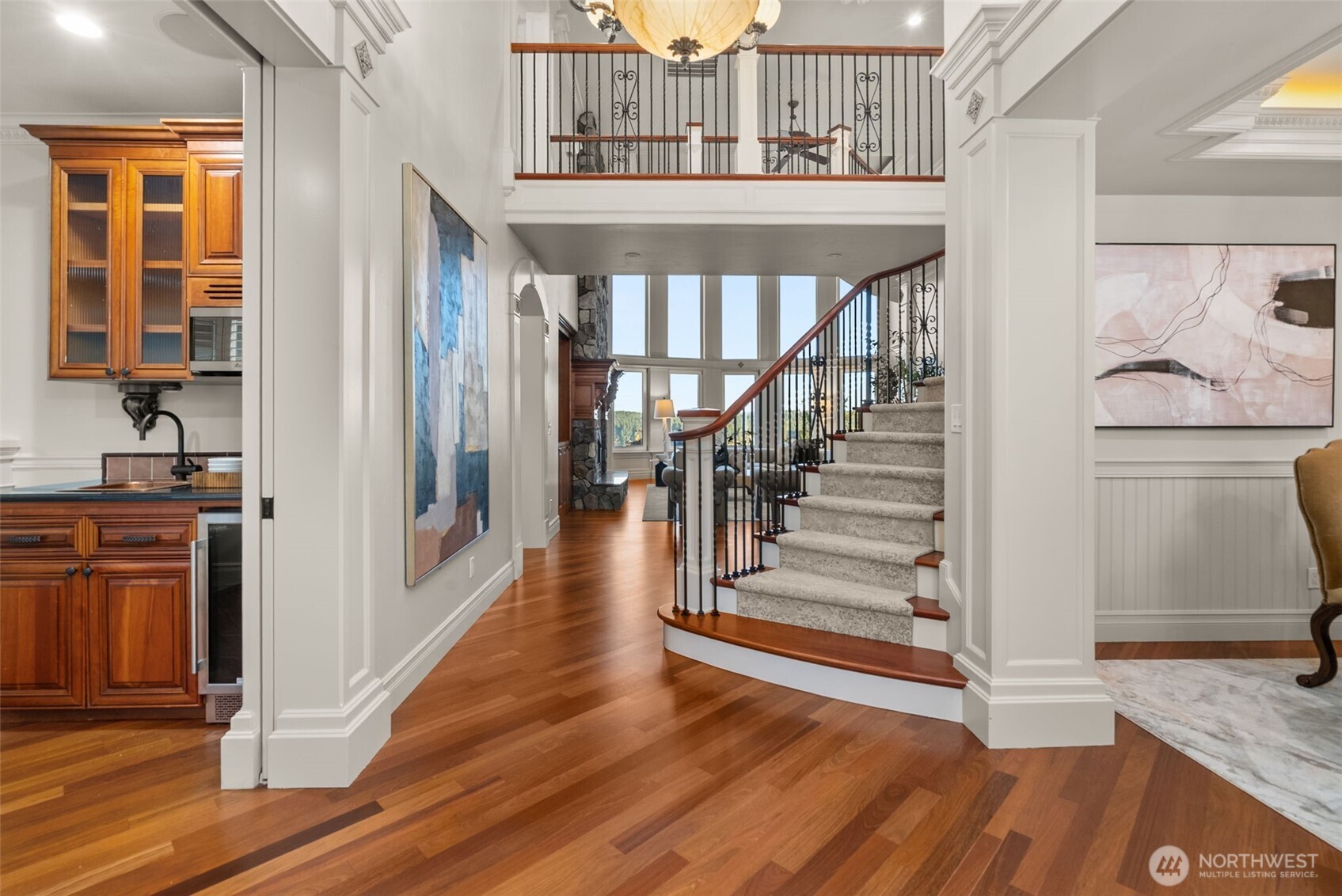 The grand entry starts with a view of the Sound.