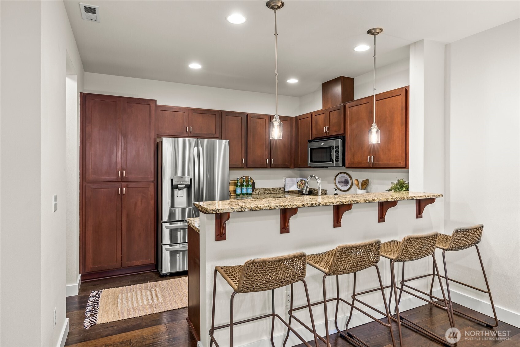 Raised bar makes this home great for entertaining.
