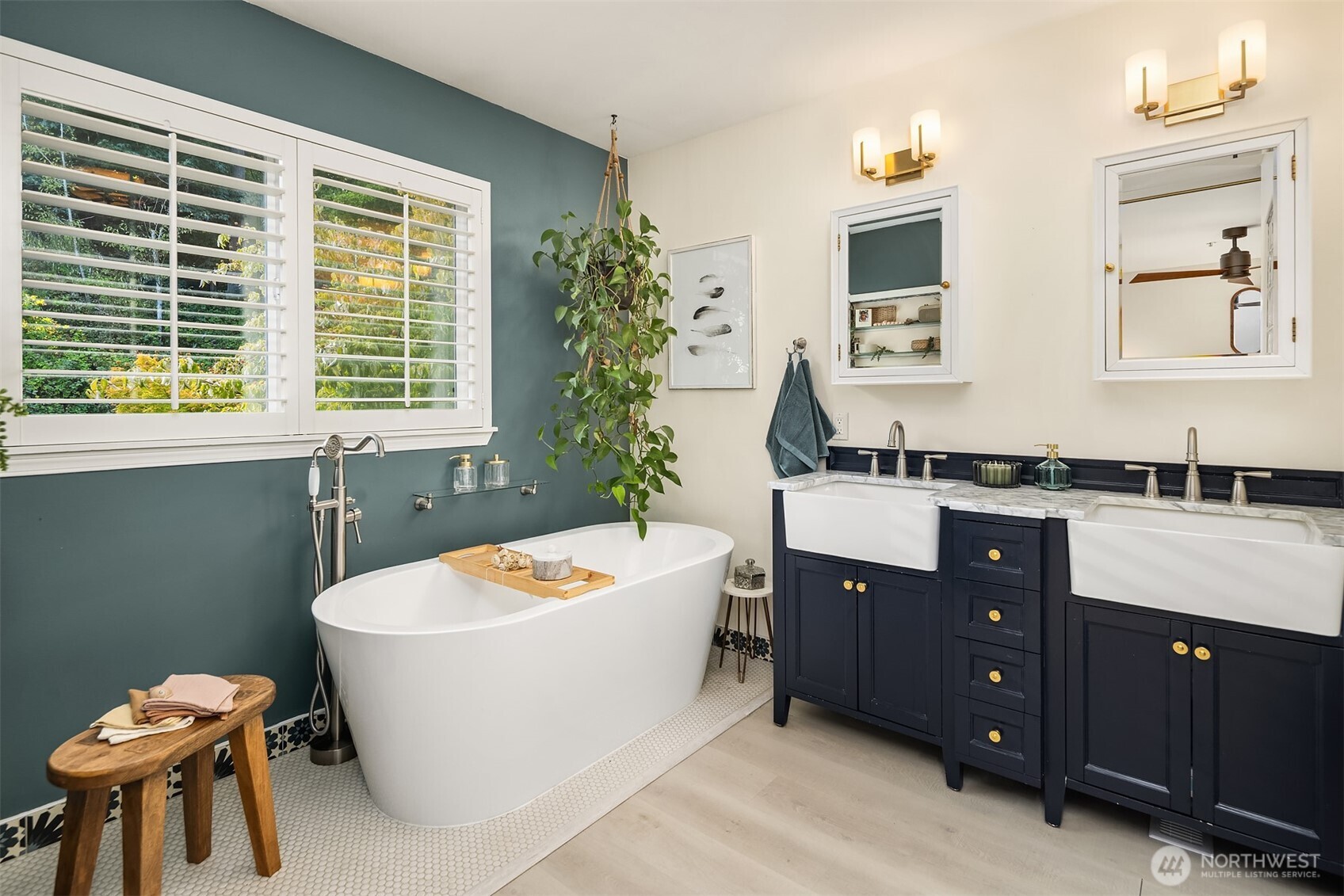 A boutique 5 piece primary bathroom recently remodeled by the owners.