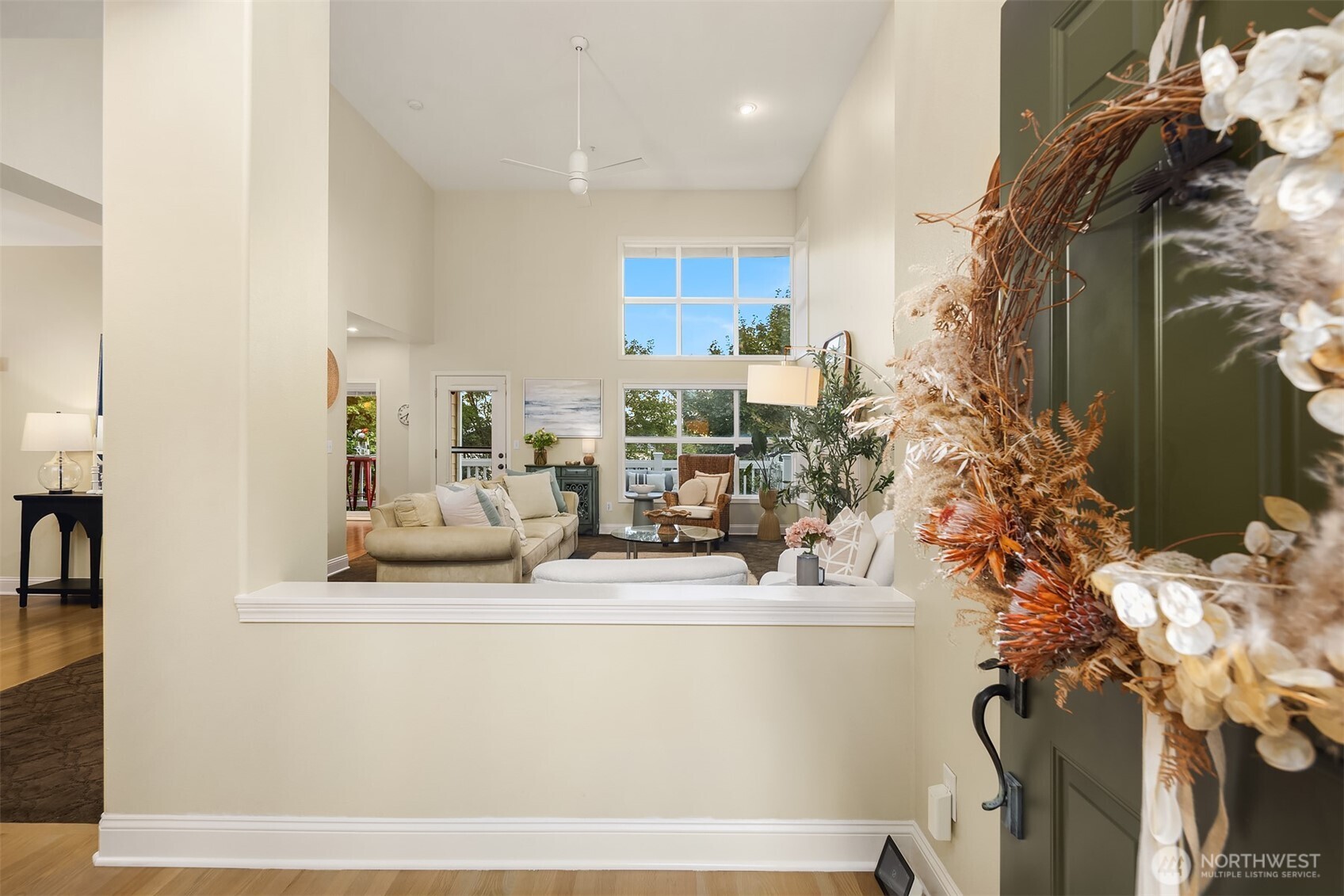 Enter through to a spacious hallway looking directly into the great room.