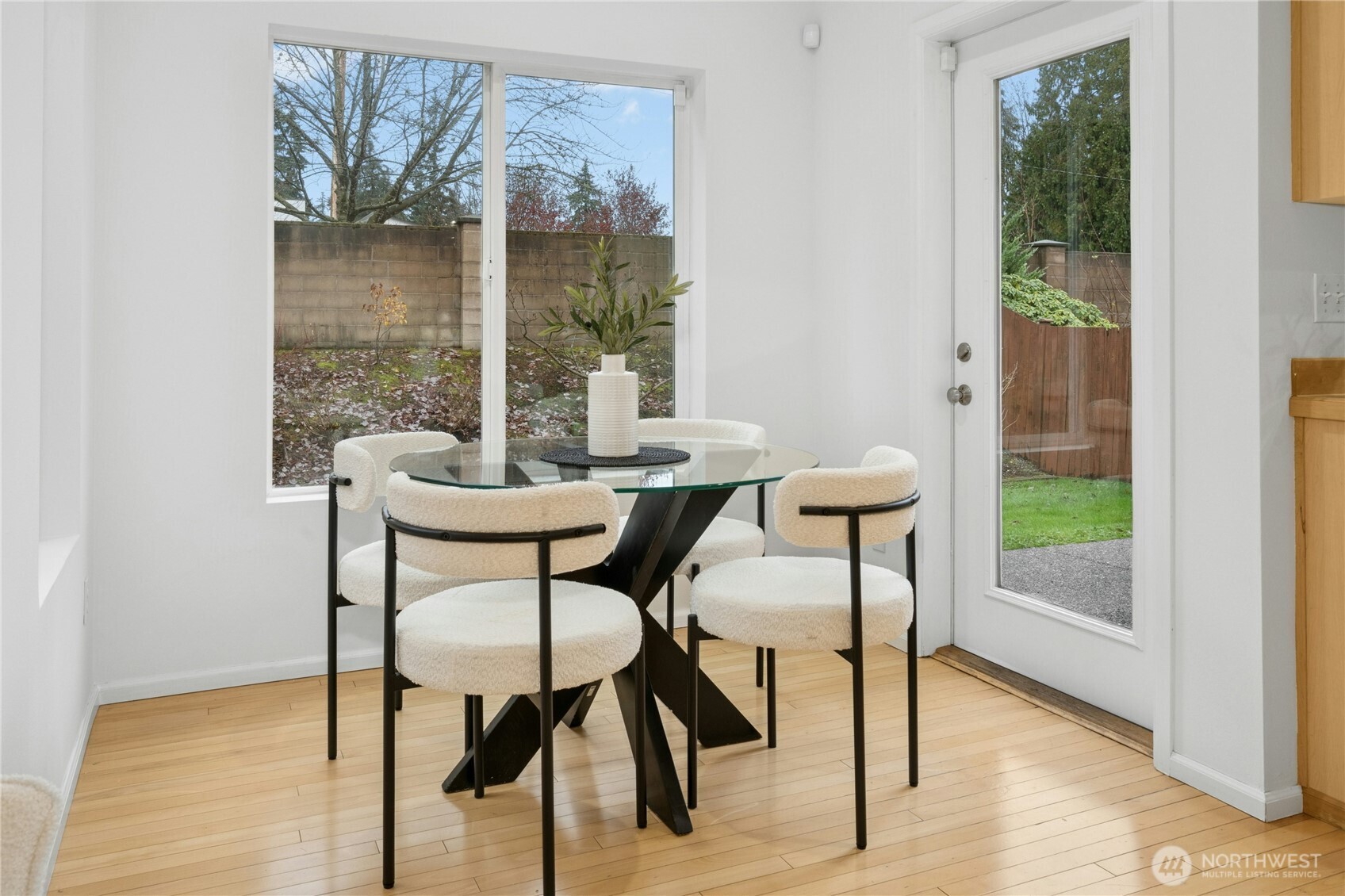 Breakfst Nook looks out onto your private backyard.