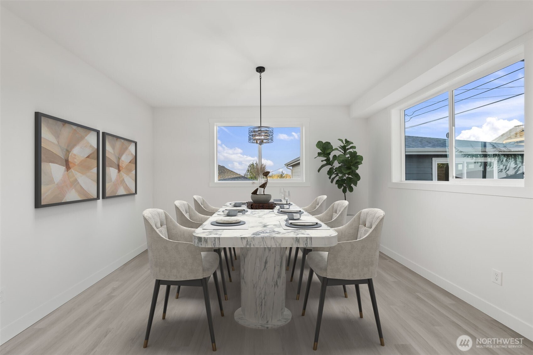 dining room digitally staged