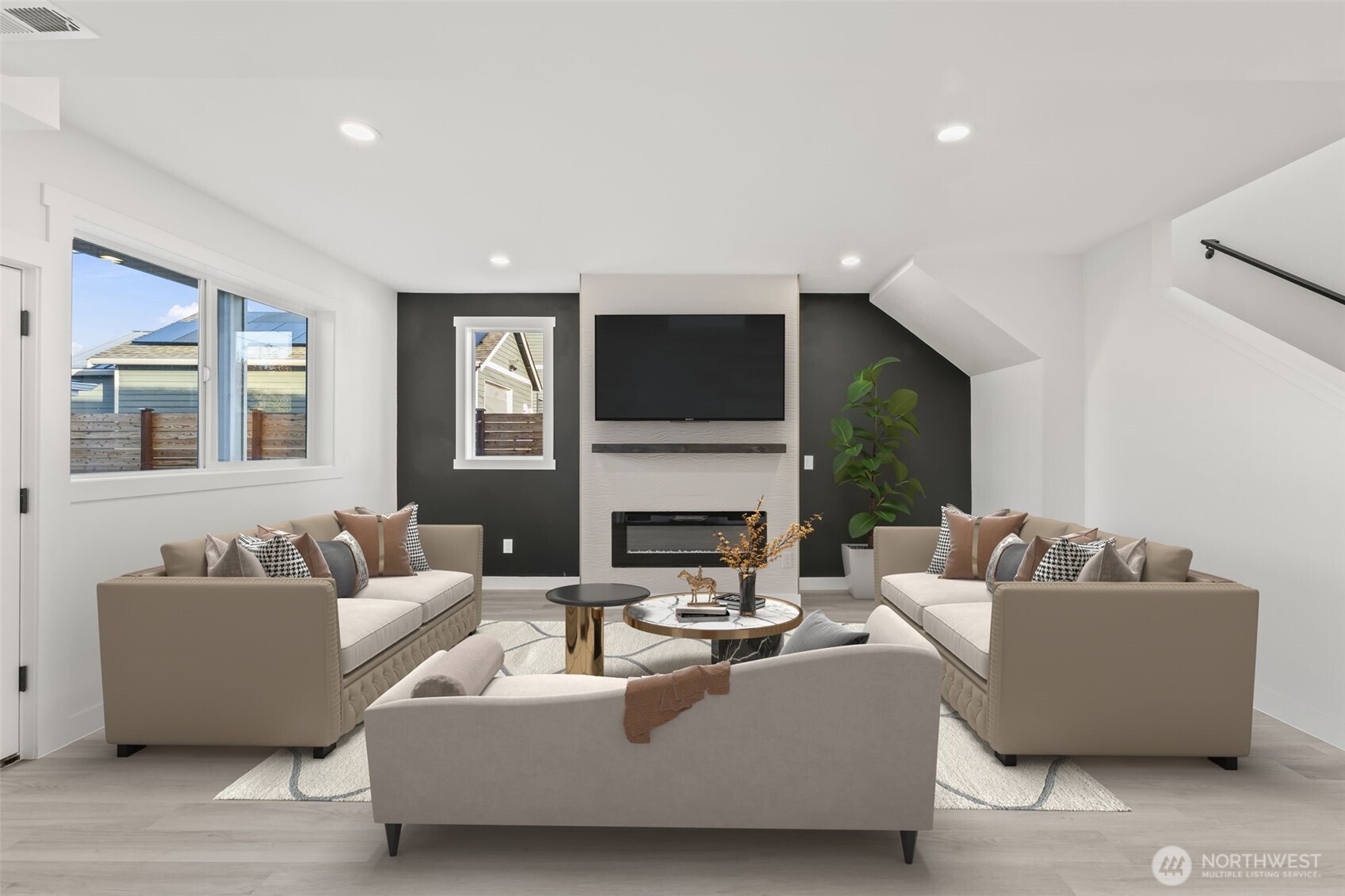 Family room / living room digitally staged