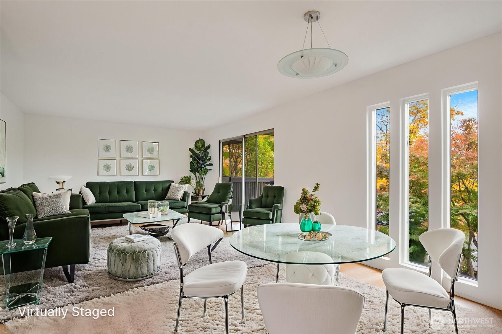 Virtually staged living room