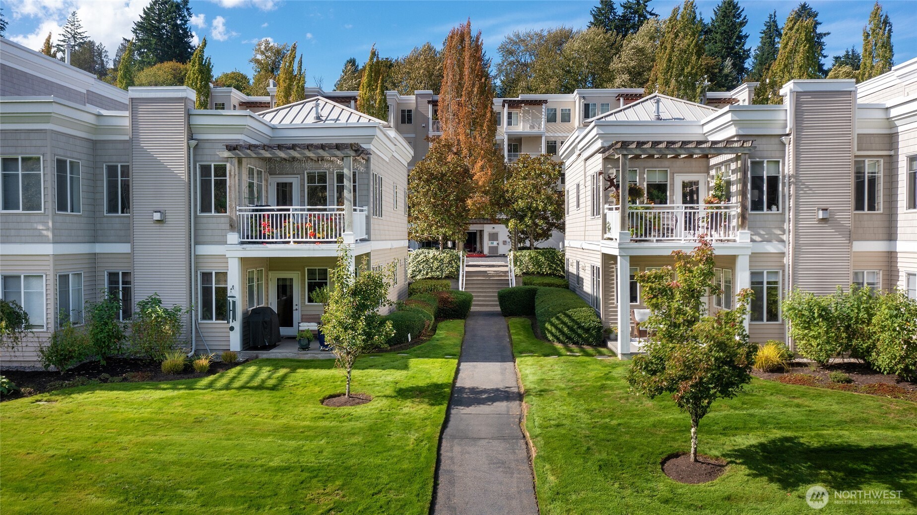 View of Riverfront Landing from the private trail.