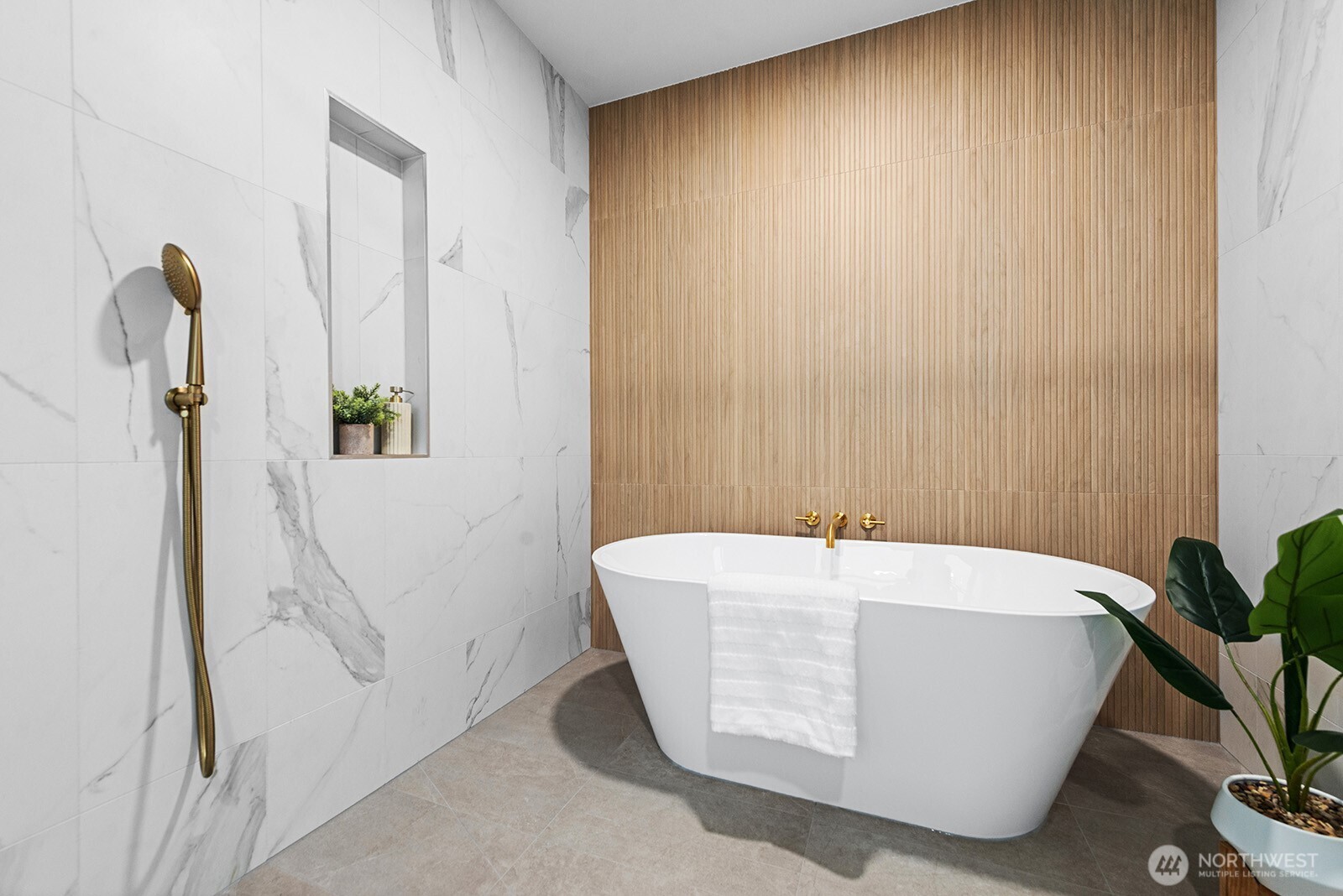 Relax under the rain forest showerhead or enjoy a warm bath in your soaking tub.