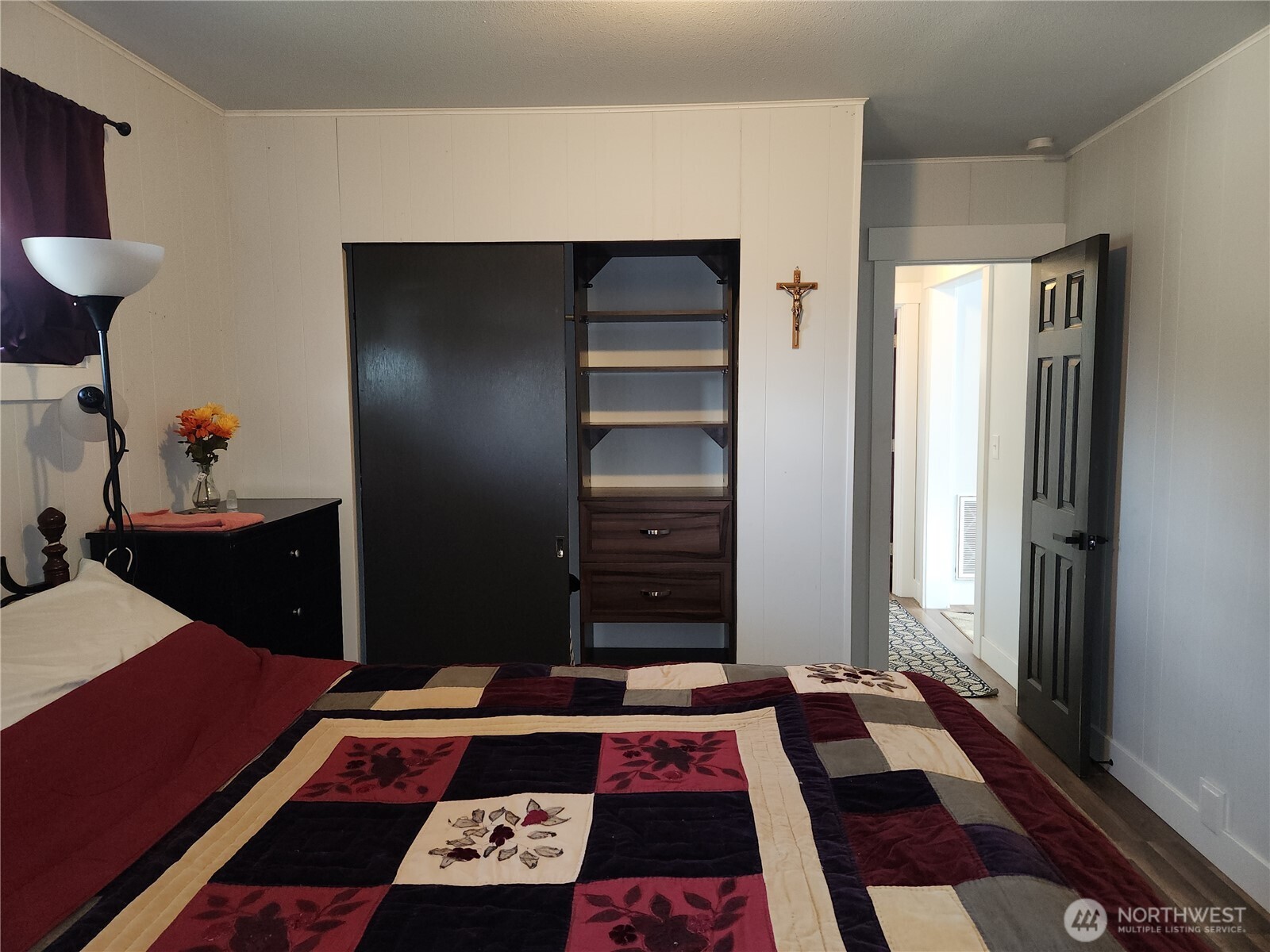 Closet with built-in units for maximum storage and use of space.