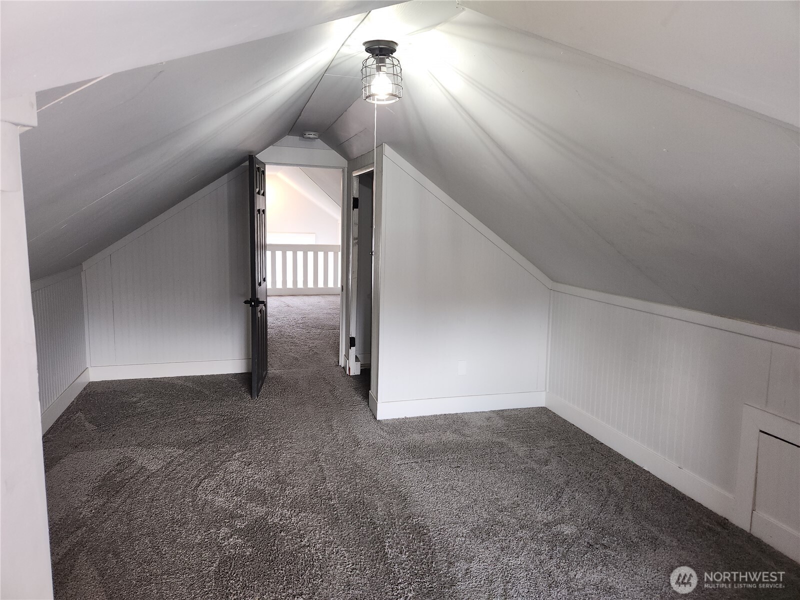 Plenty of space for a good sized bed and other furniture pieces in this bedroom.