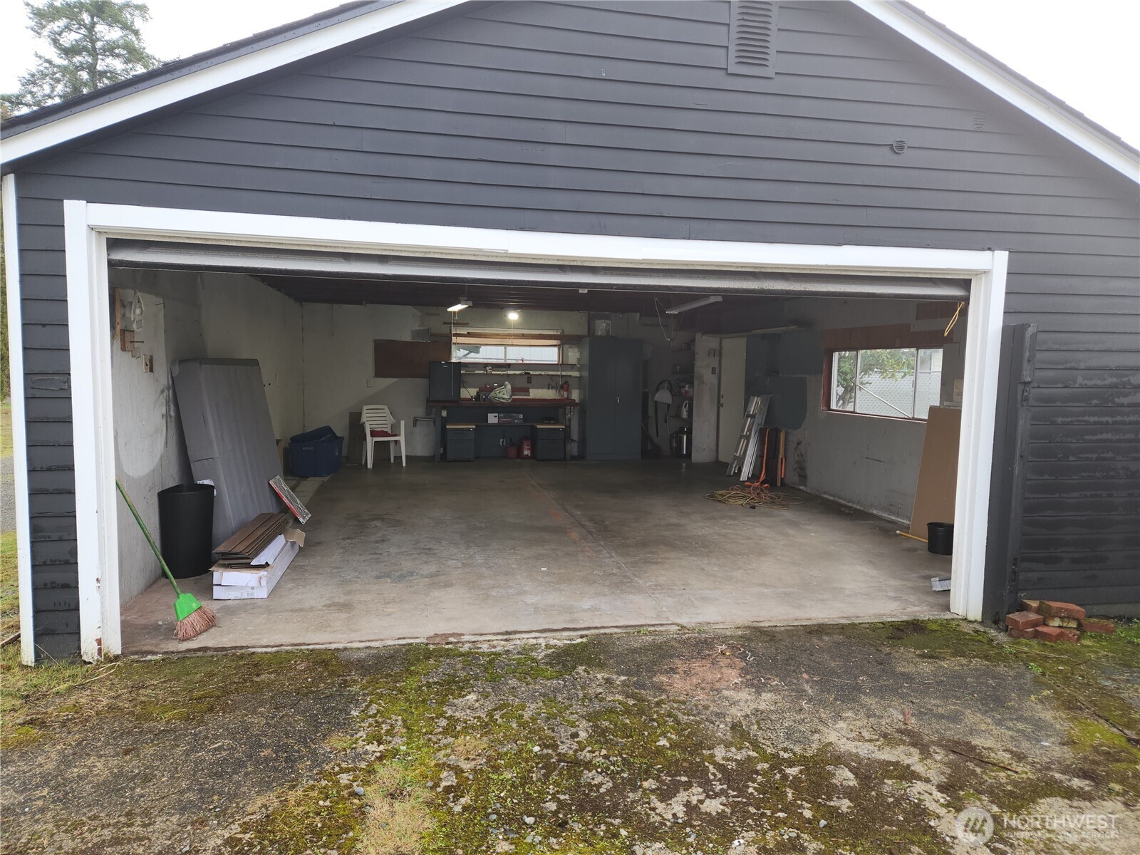 View of the garage from the alleyway