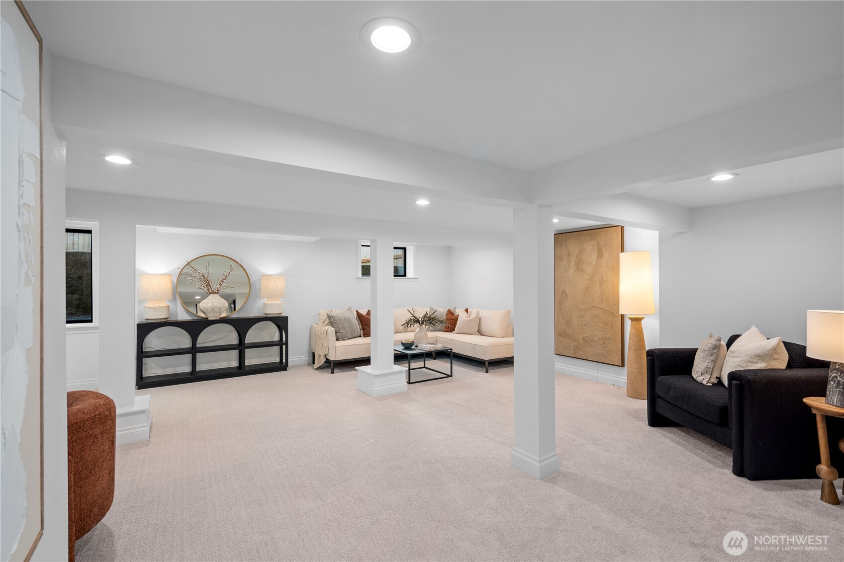 The lower level bonus room is huge and extremely versatile! Games, movie-watching and much more.