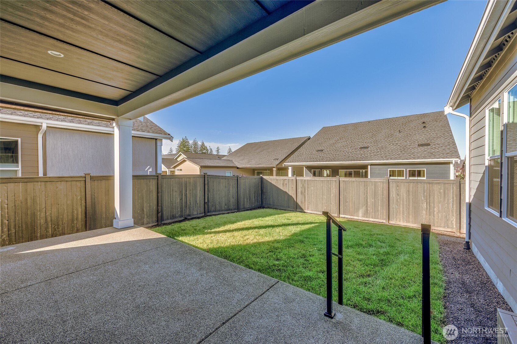 Private covered patio, perfect for morning coffee or evening wine.
