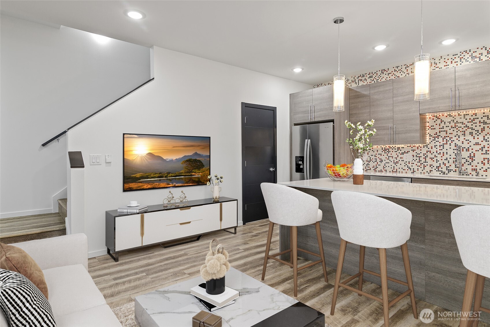 Lots of counter space and storage, soft close cabinets and drawers