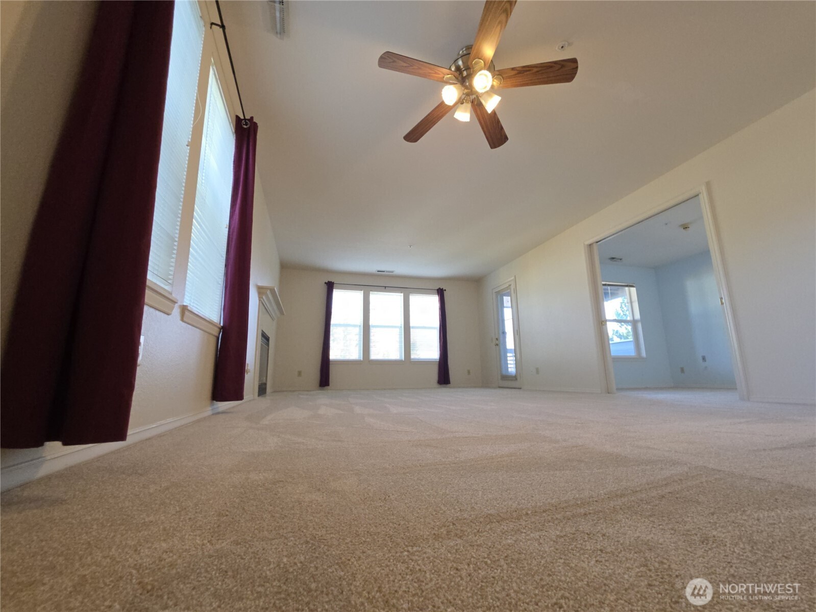 Door to the deck at top right.  Large entry leads into the 2nd bedroom.