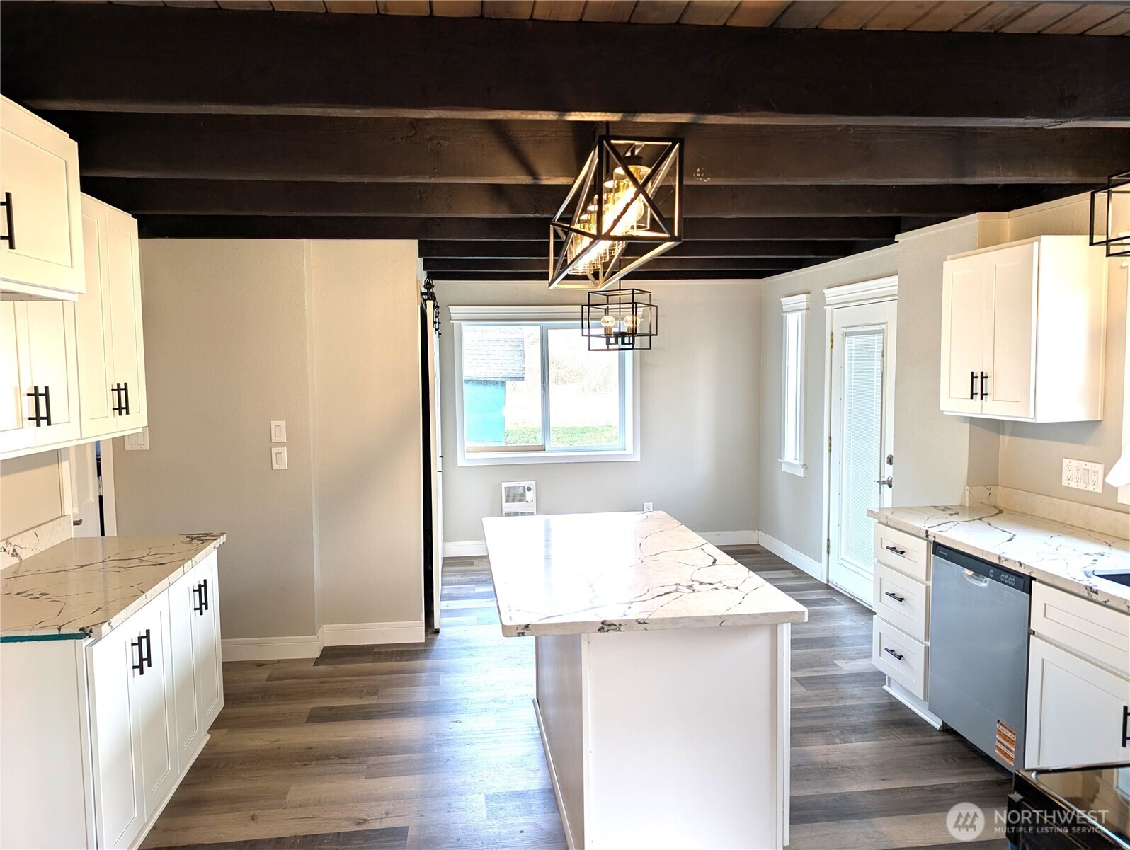 Looking from the doorway of the living area/family room.