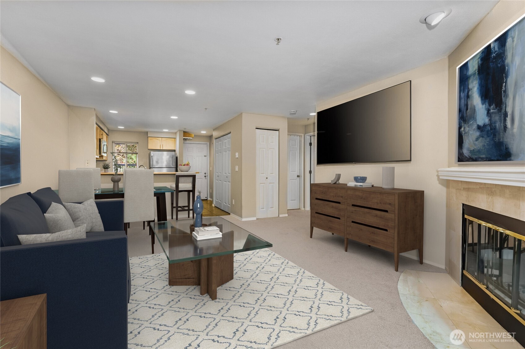 Kitchen with Bar Countertop