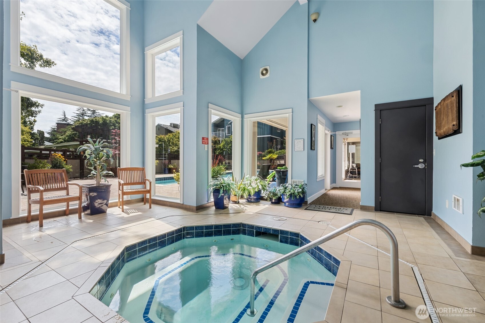 Enjoy the indoor hot tub all year long