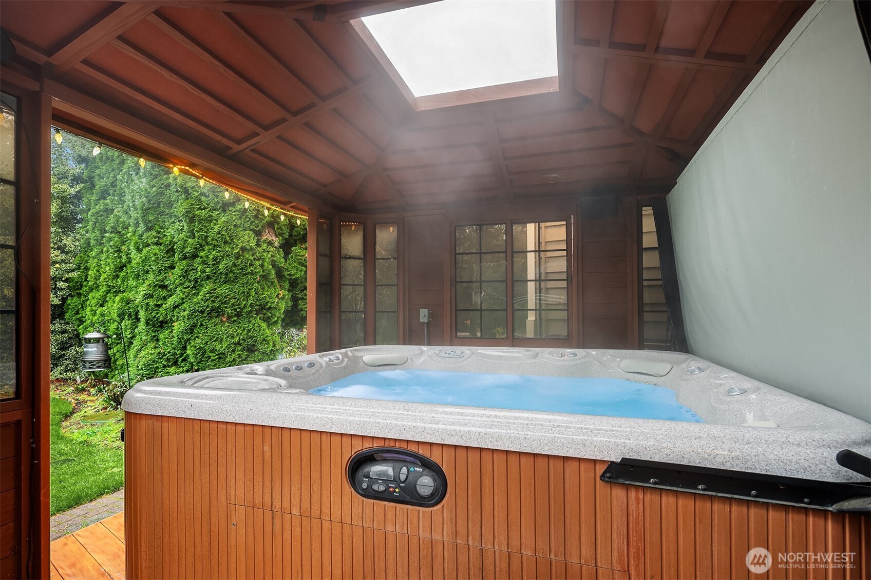 Let it rain, go ahead and enjoy the hot tub year round.