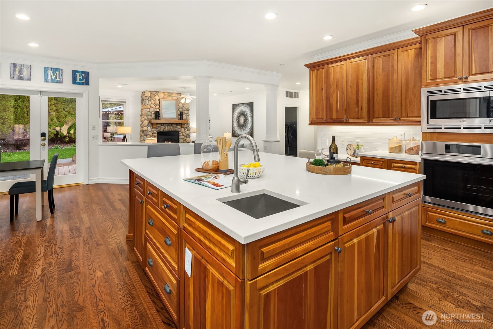French doors lead to the main floor den.