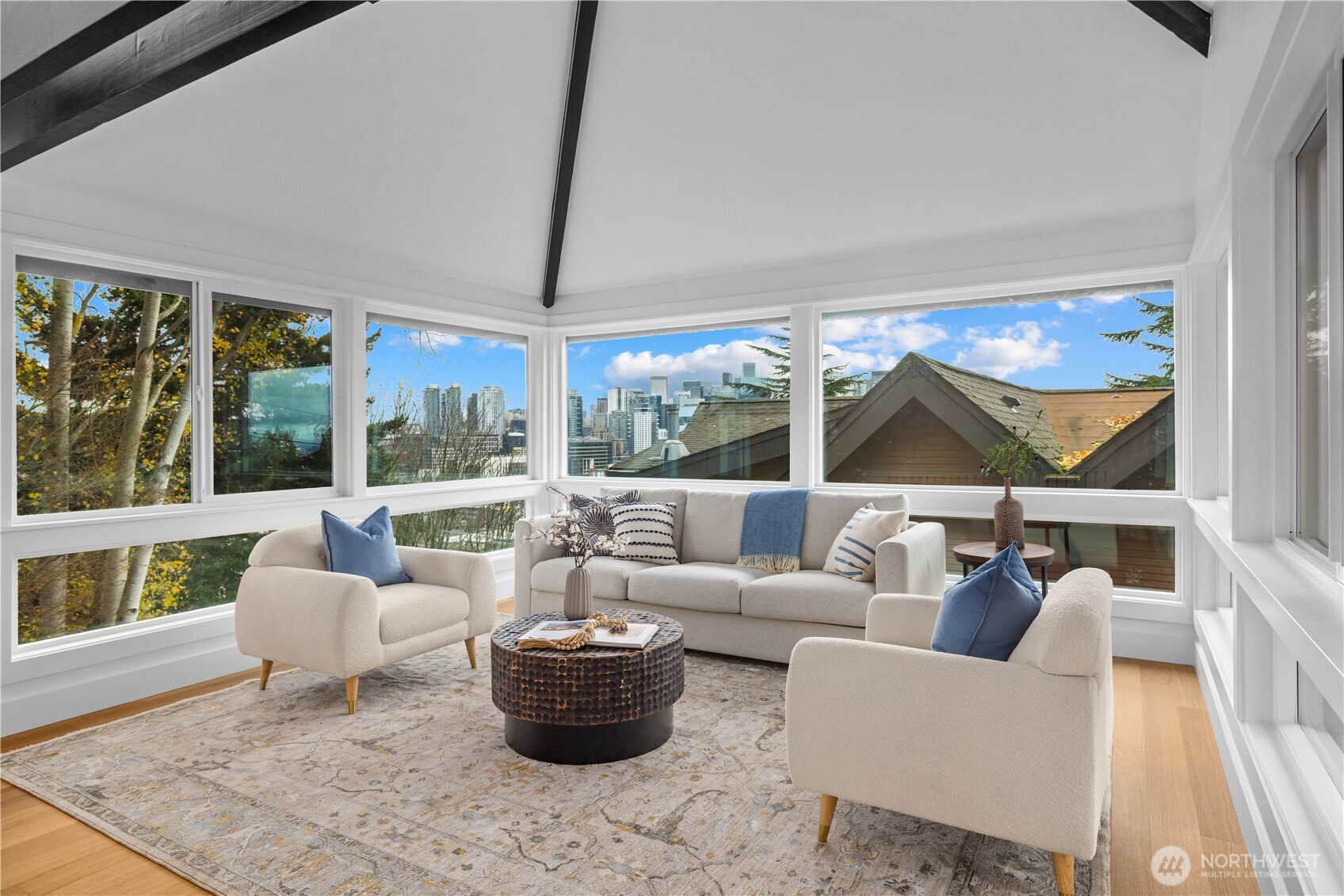 Flooded with light and views.