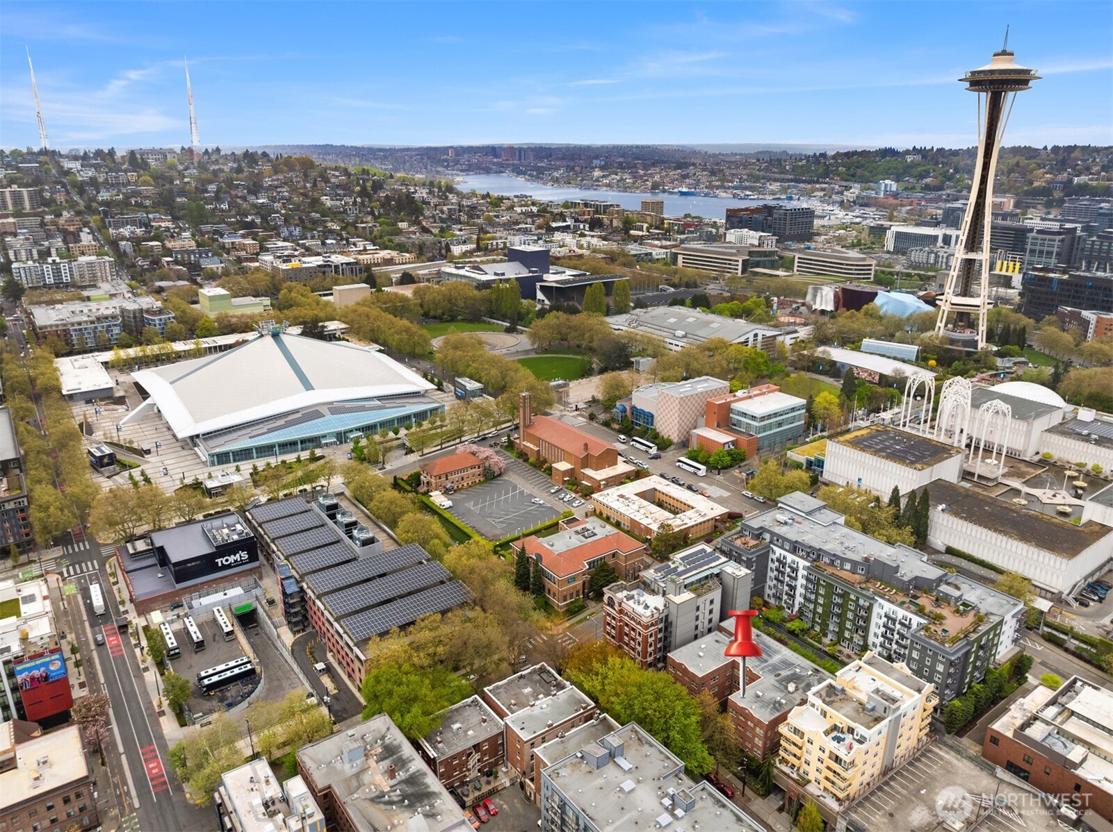 Spectacular location with 97 Walk Score. One block to Climate Pledge Arena and Seattle Center.